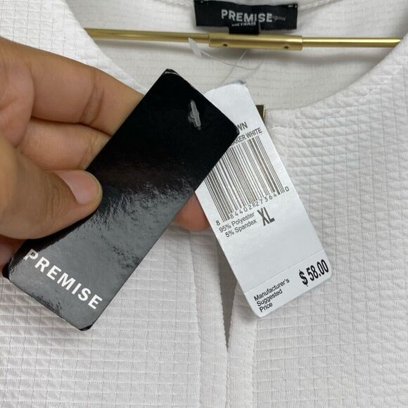 Premise Studio Womens Sleeveless Blouse White With Gold‎ Accent Size: XL 0048 - Picture 2 of 7